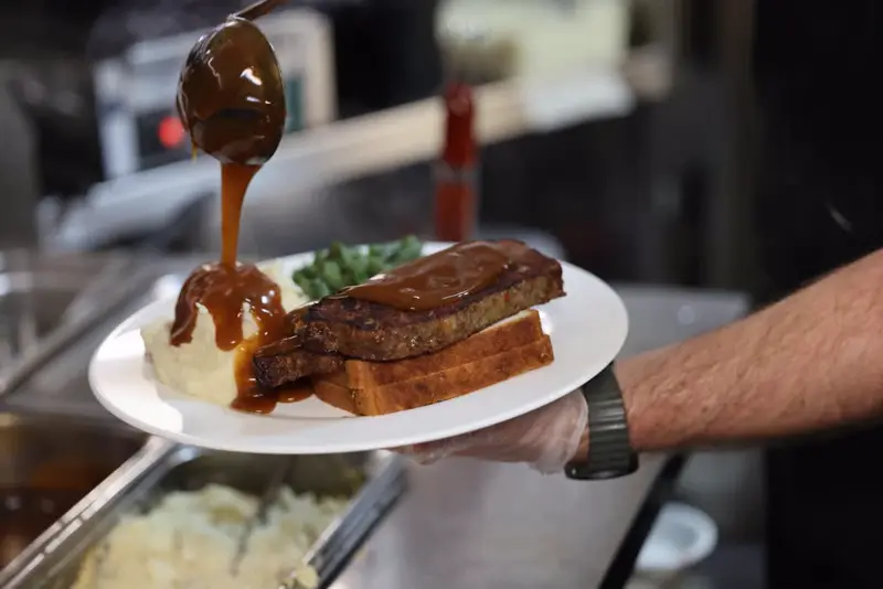 Hot meatloaf sandwich